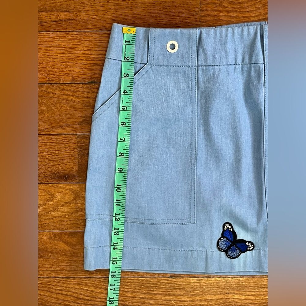 Rag & Bone Wades Mini Skirt Blue Women's 4 Utility Zip Cotton Structured - Picture 4 of 5